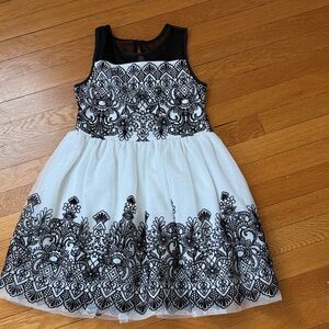 Black and White Formal Kids Dress